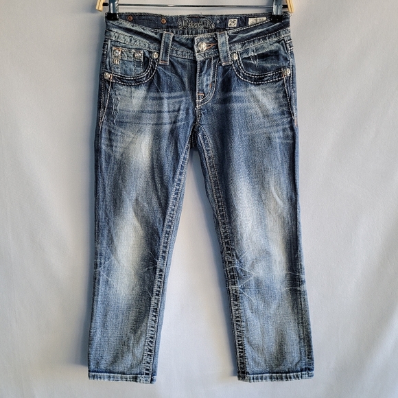 Miss Me Denim Cuffed Capri Jeans Women's 25 - Picture 2 of 8